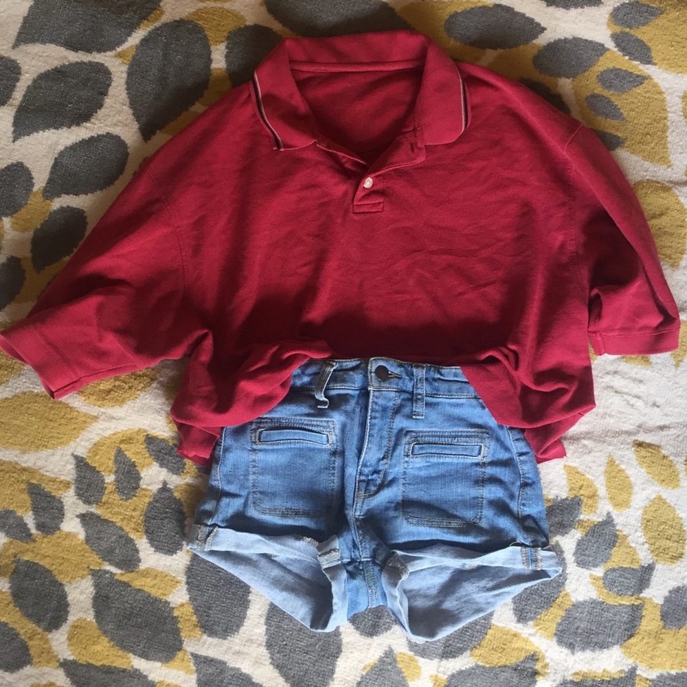 Vintage styled Red Cropped Polo